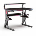 Gaming desk with adjustable height and RGB lighting in black 150 x 75 x 100cm