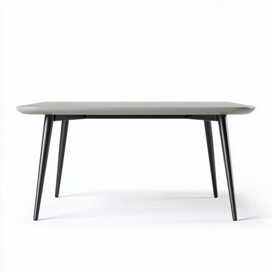 Modern rectangular dining table in grey with metal legs 150 x 90 x 75cm