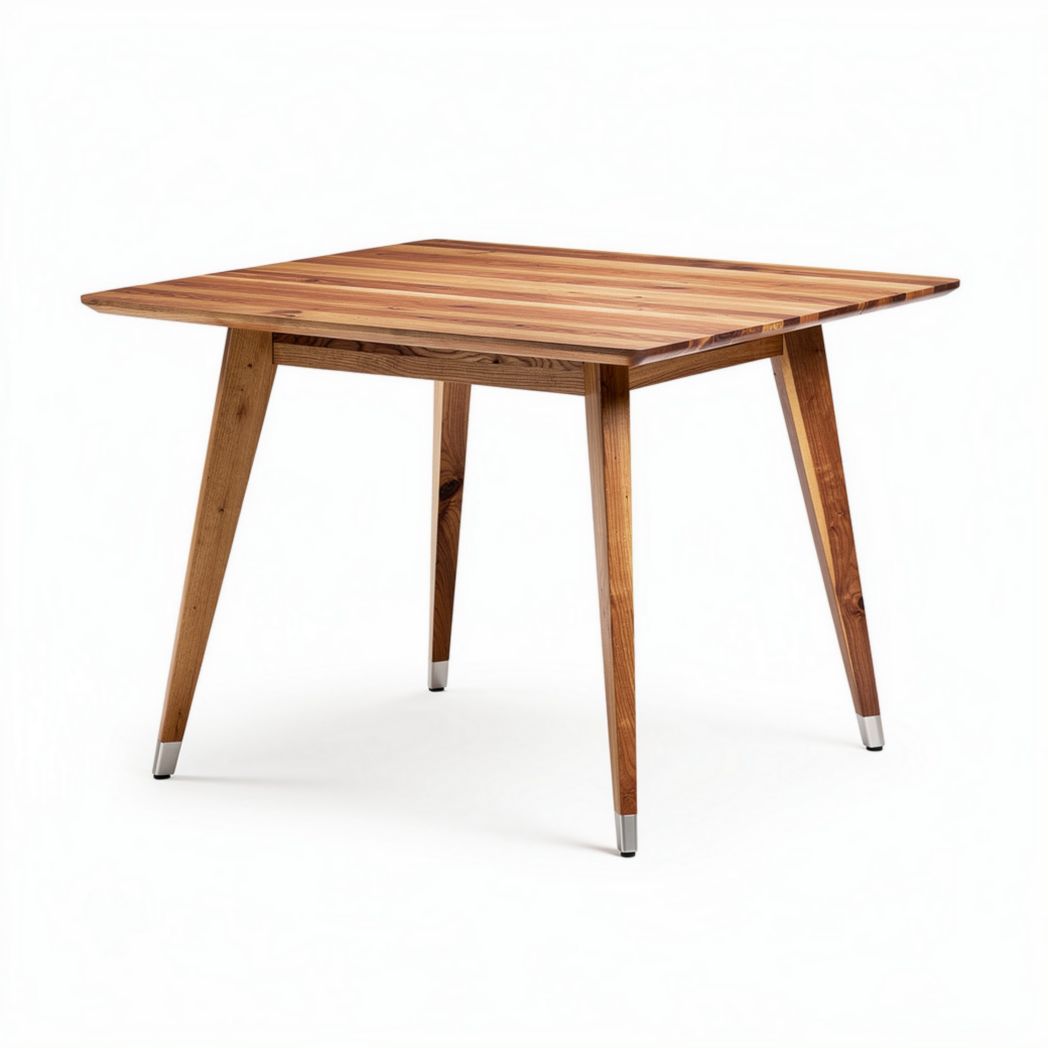 Wooden square dining table with tapered legs 120 x 80 x 75cm