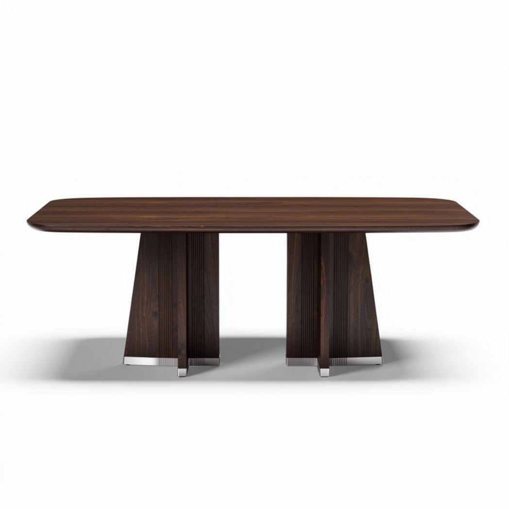 Wooden dining table with modern design in dark finish 200 x 100 x 75cm